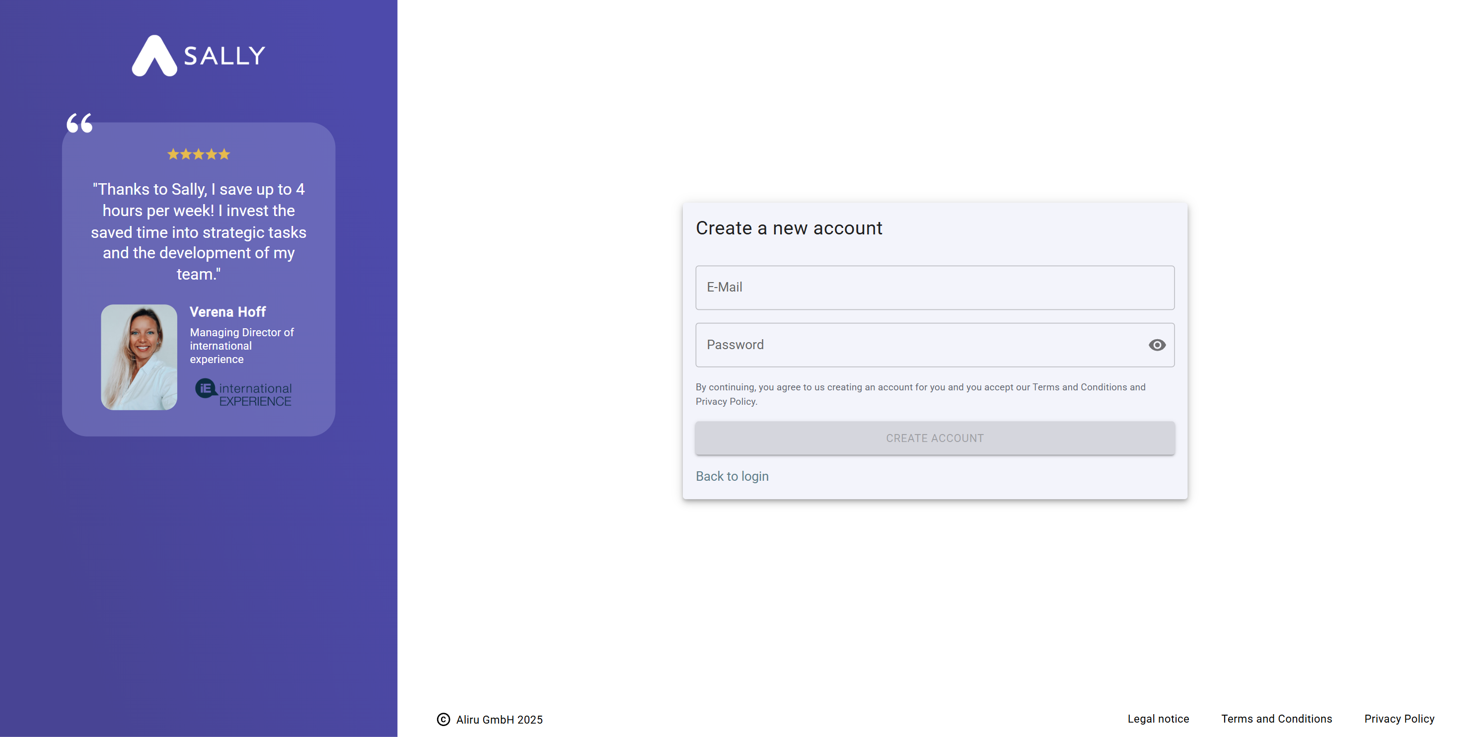 Sally AI Create Account