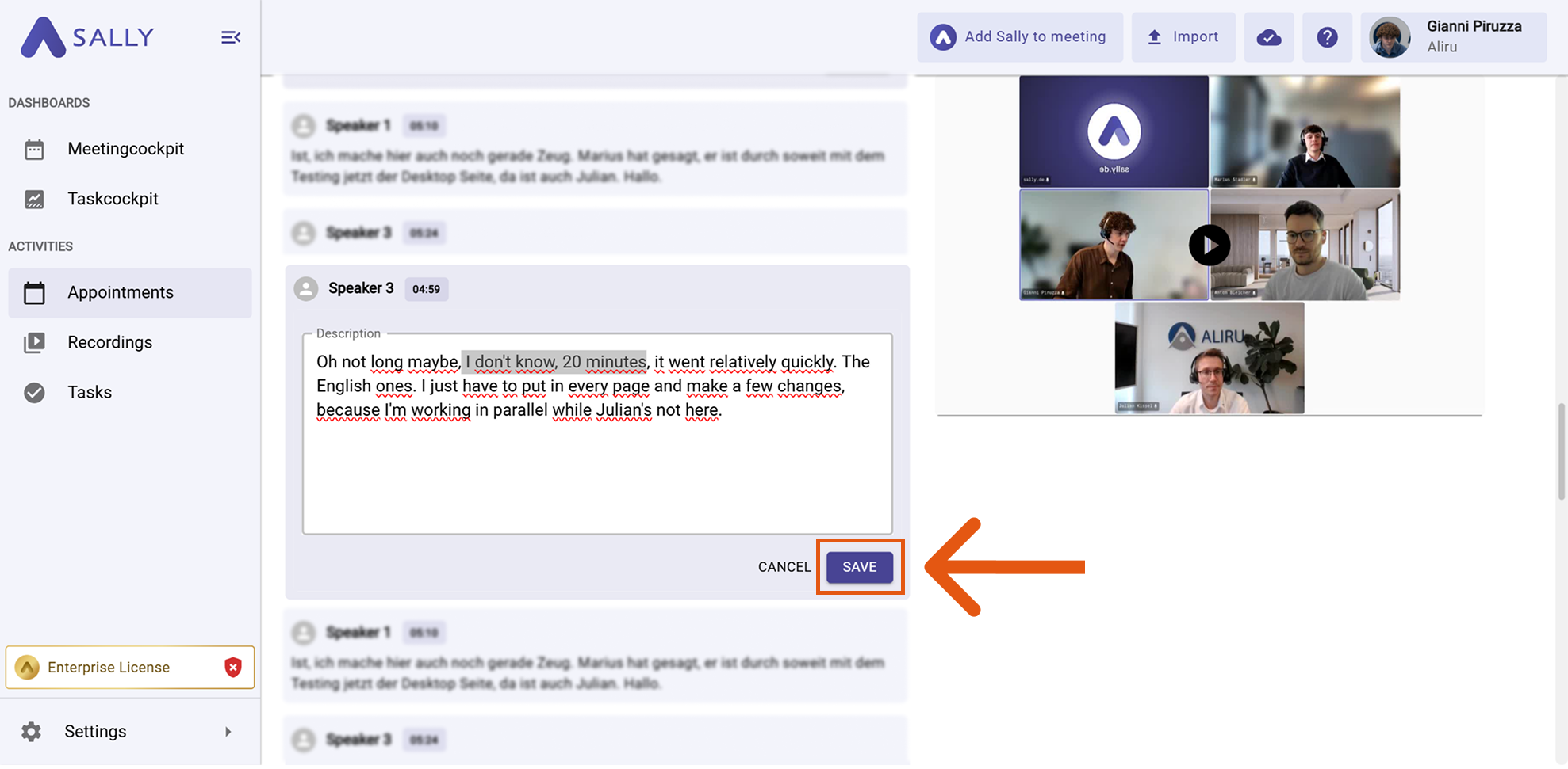 Screenshot showing edit text field
