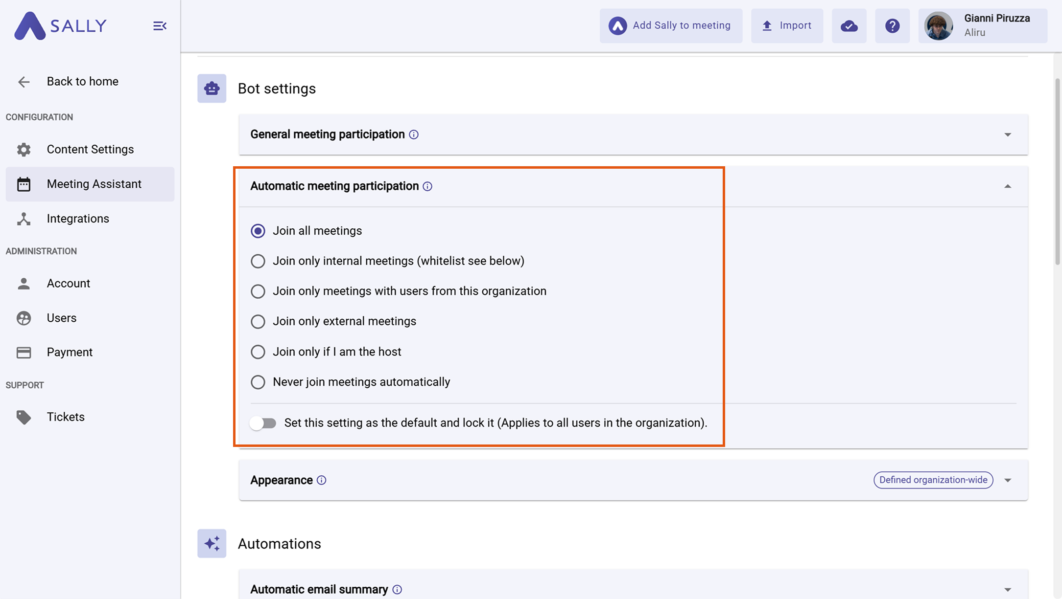 Automatic meeting participation