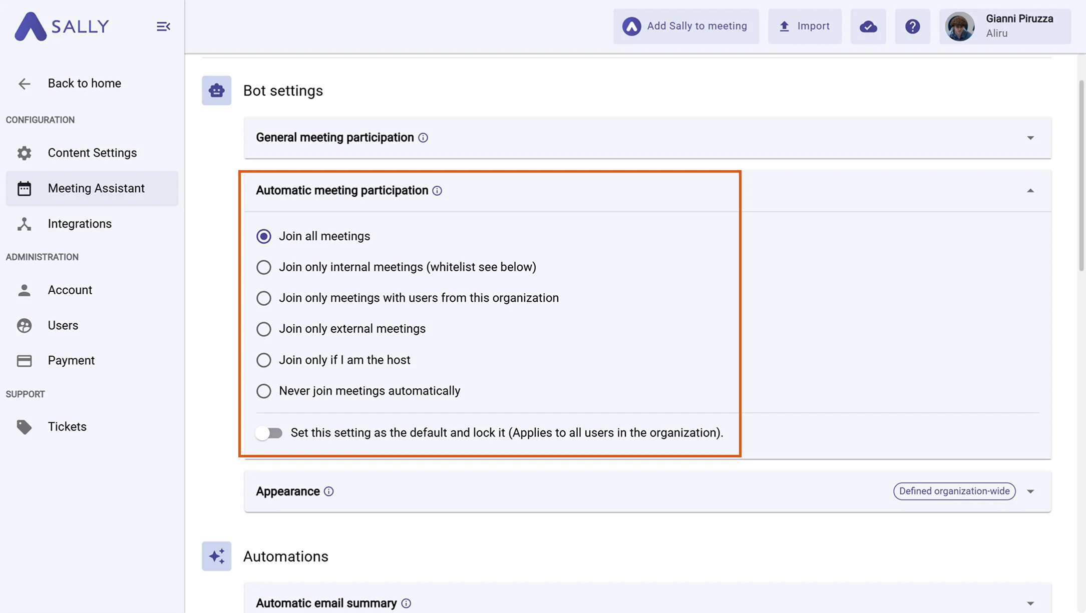 Automatic meeting participation