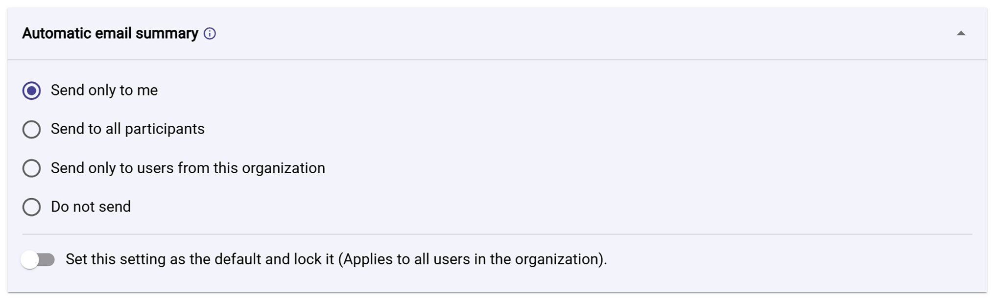 Automatic email summary options