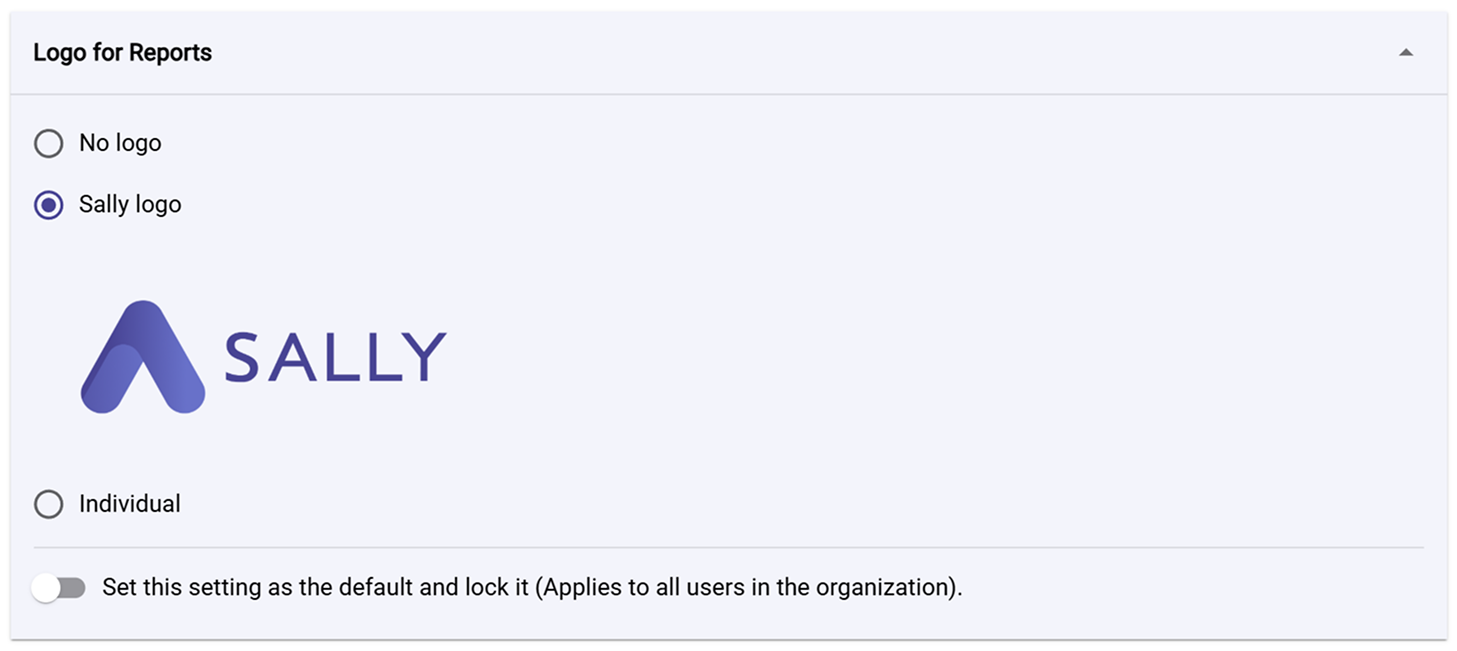 Accent color configuration in Sally settings