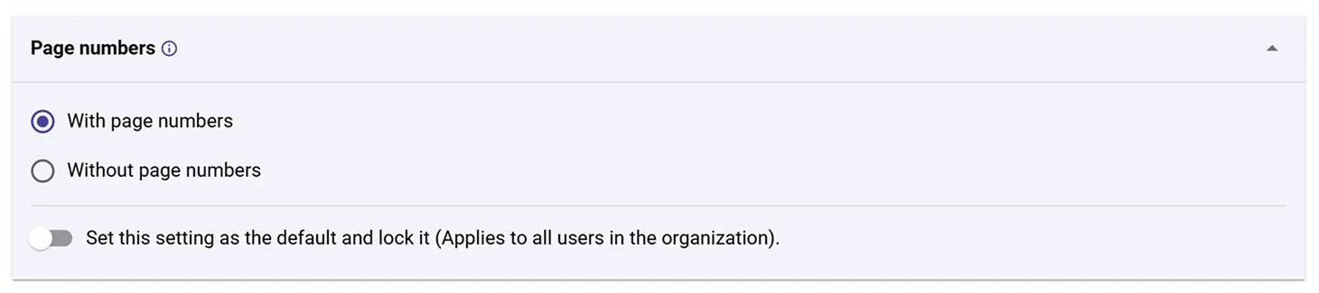 Enable page numbers in Sally reports