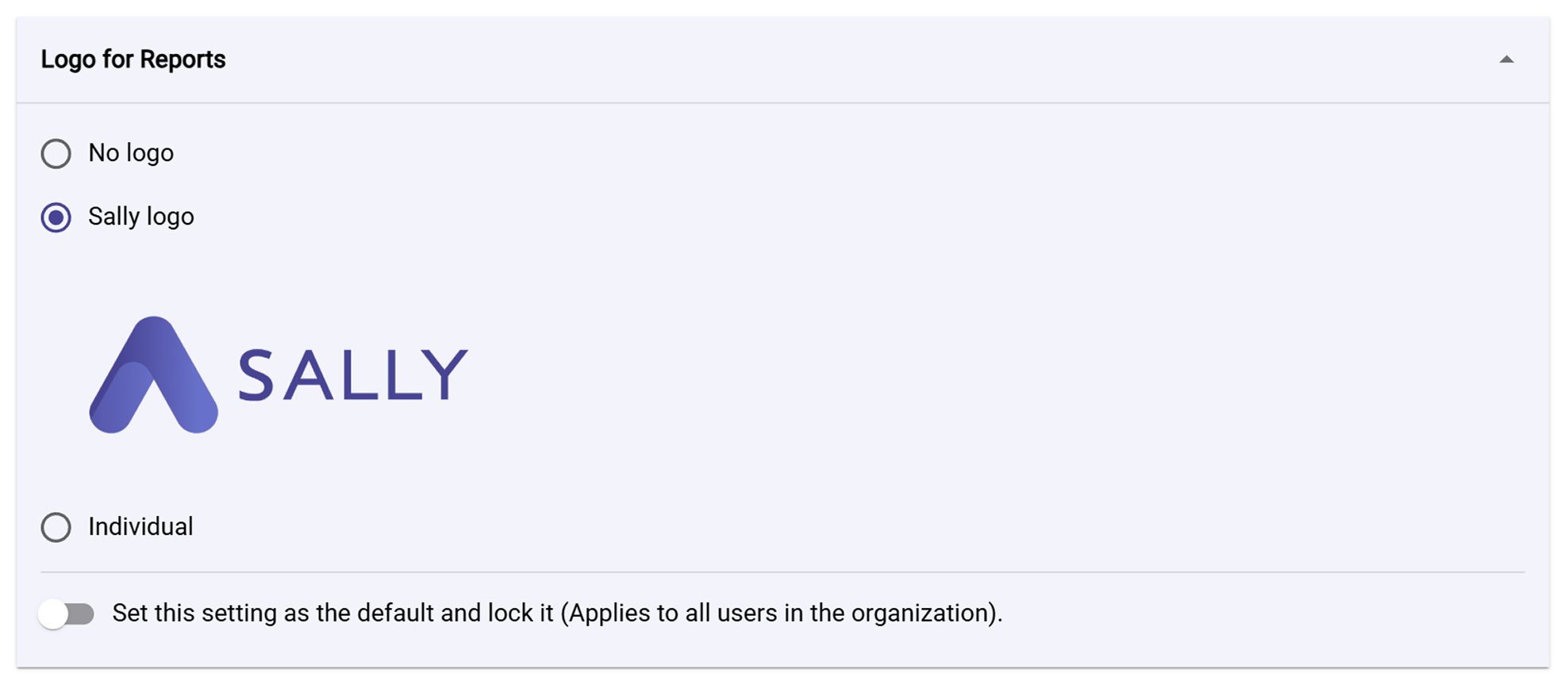 Logo settings for reports