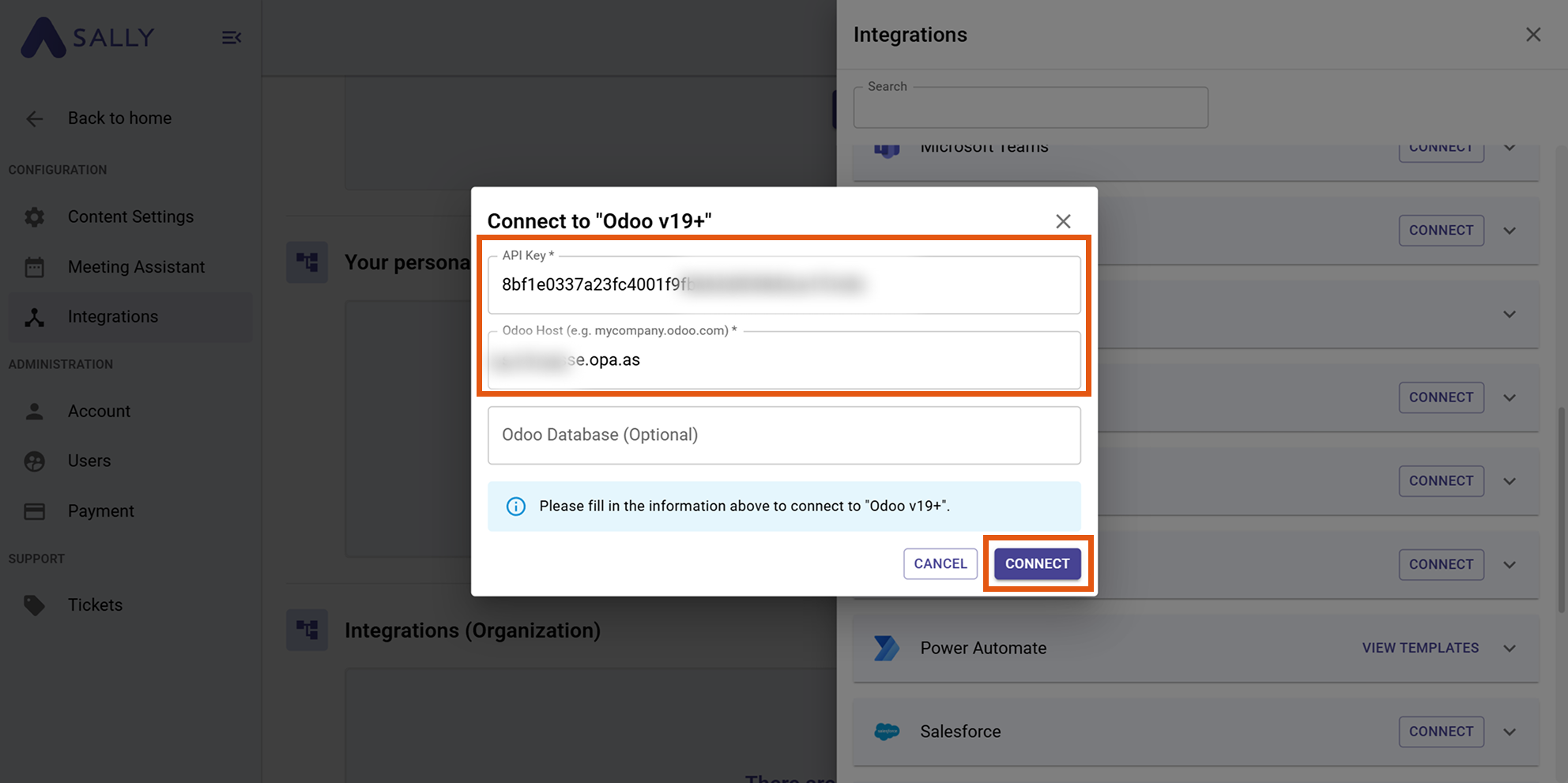 Select Odoo integration