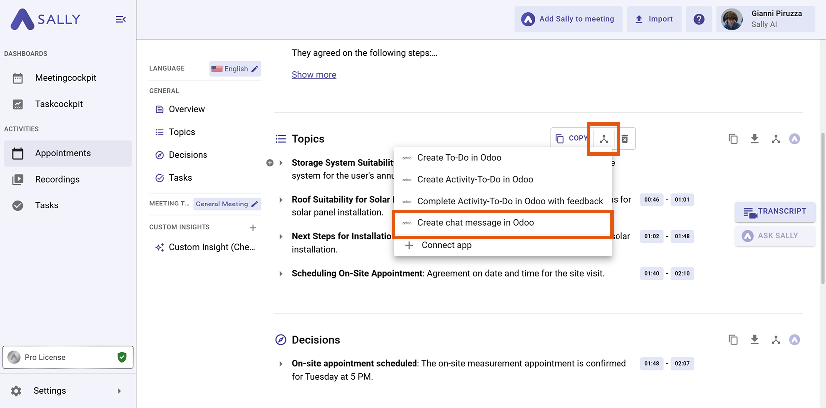 Create chatter message