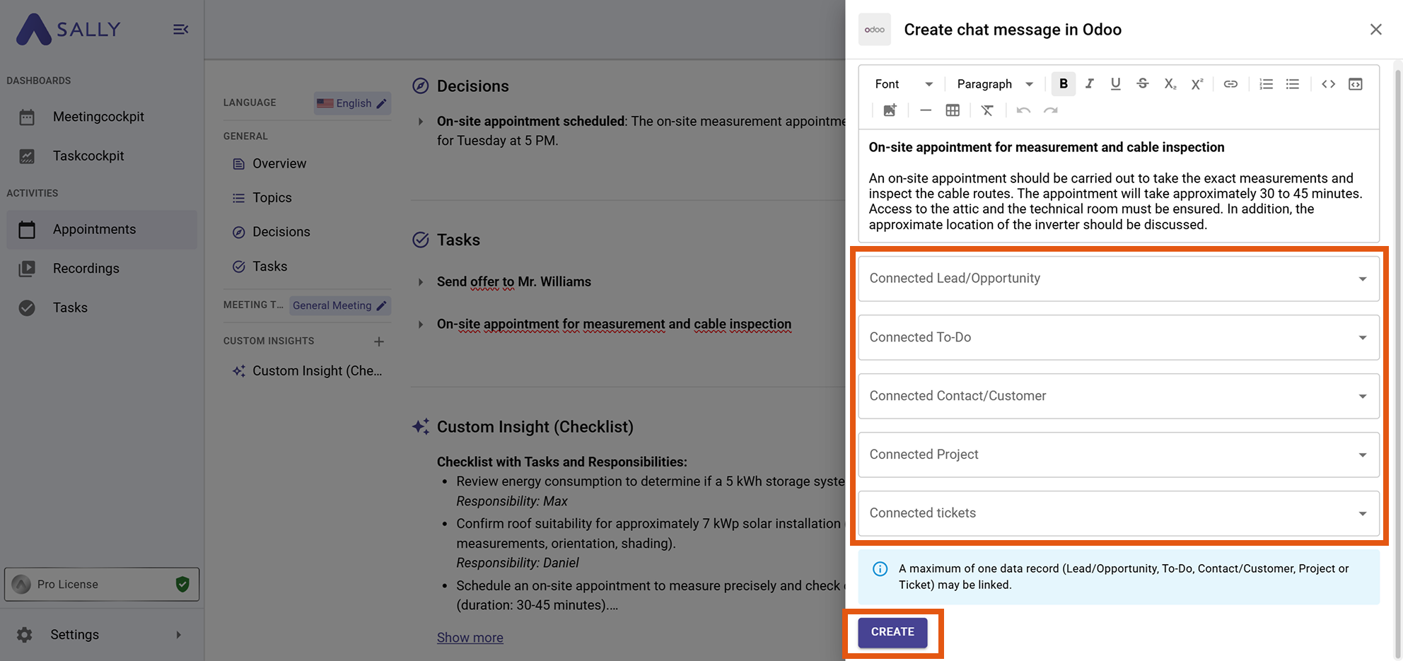 Chatter message form