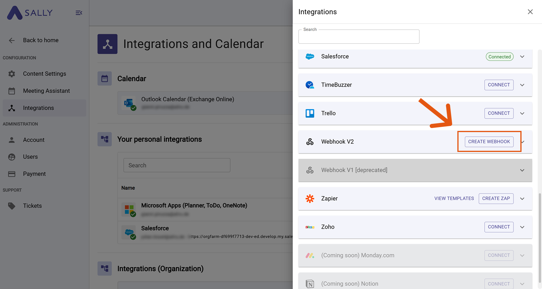 Select webhook integration