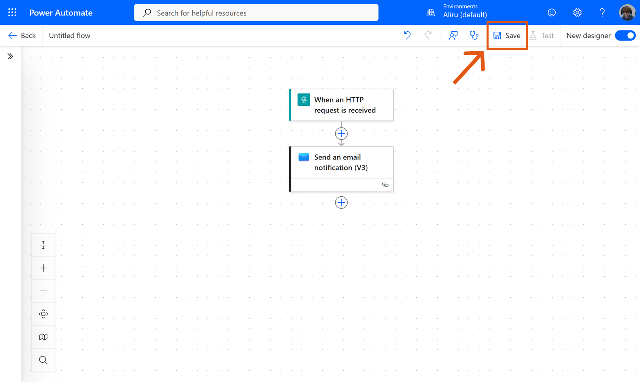 Save the flow in Power Automate