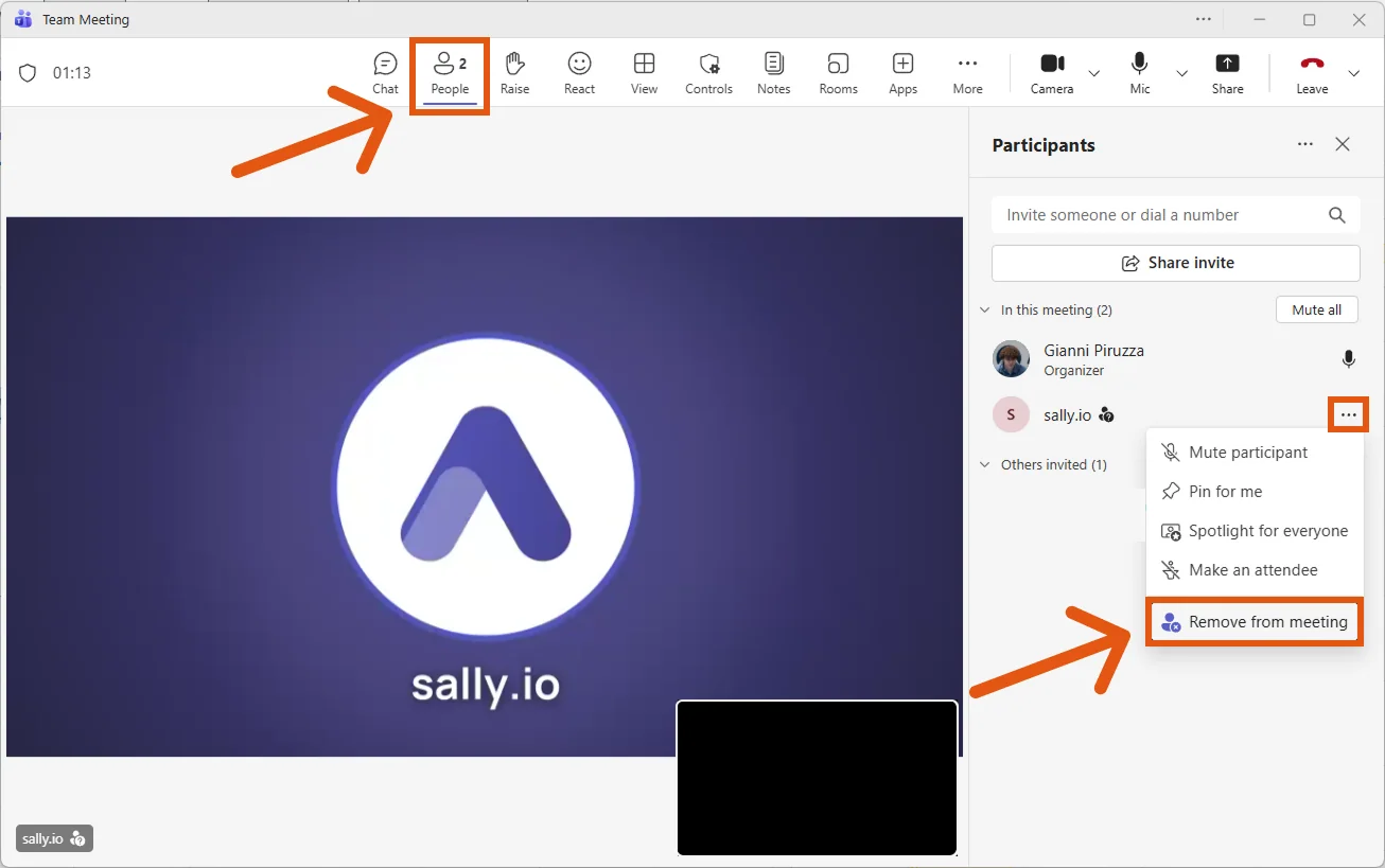 Remove Sally from Microsoft Teams