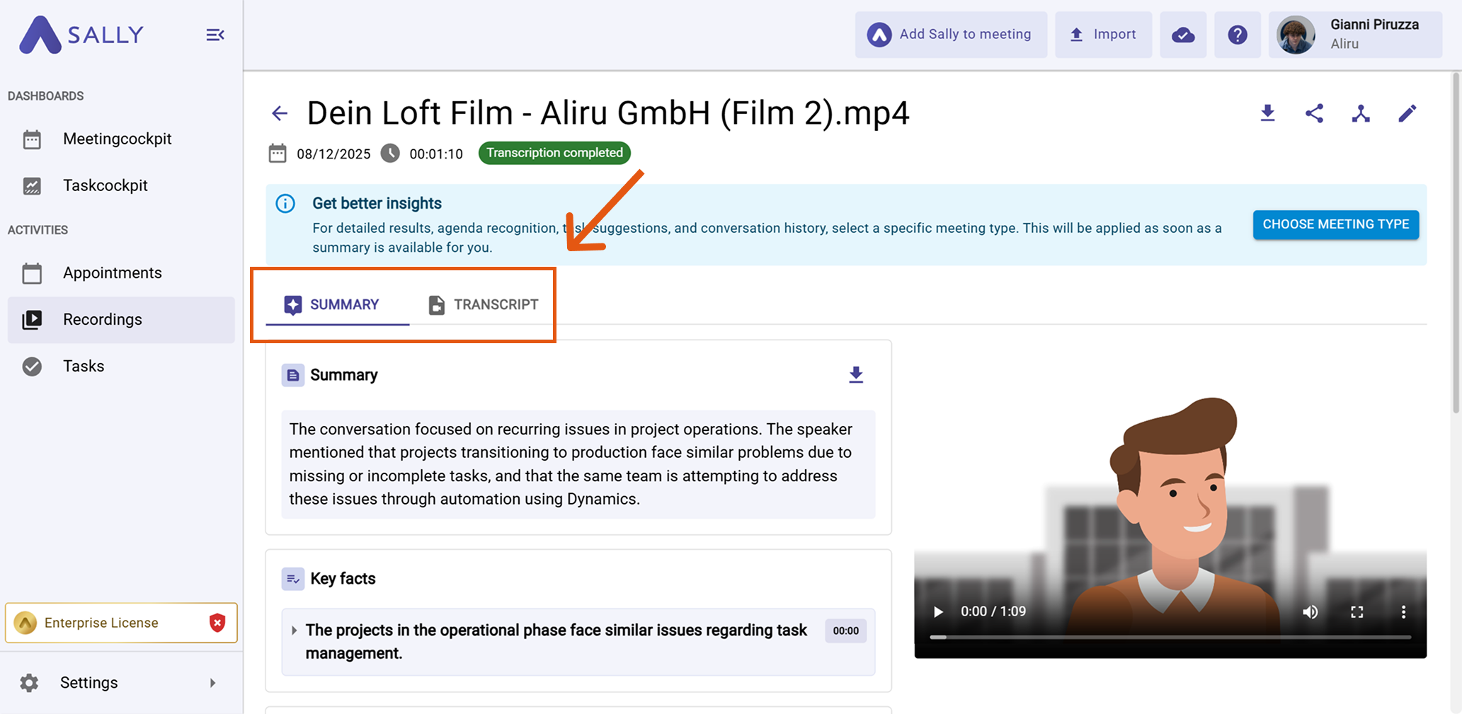 Transcription of video or audio files
