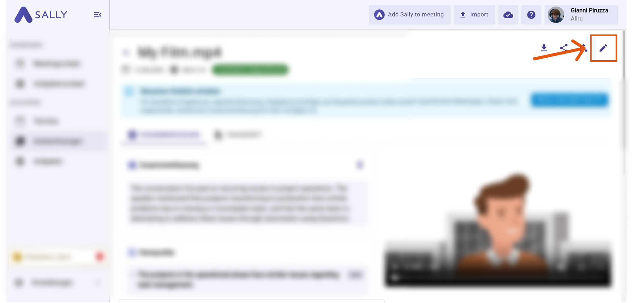 Edit recording and link with meeting