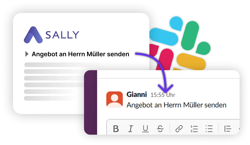 Sally AI Slack Integration – Einblick als Slack-Nachricht senden