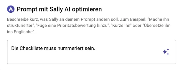 KI-Prompt-Optimierung mit Frag Sally in Benutzerdefinierten Einblicken