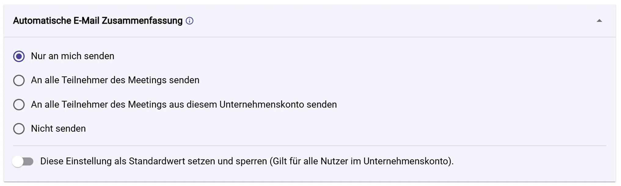 Optionen für automatische Zusammenfassungs-E-Mails