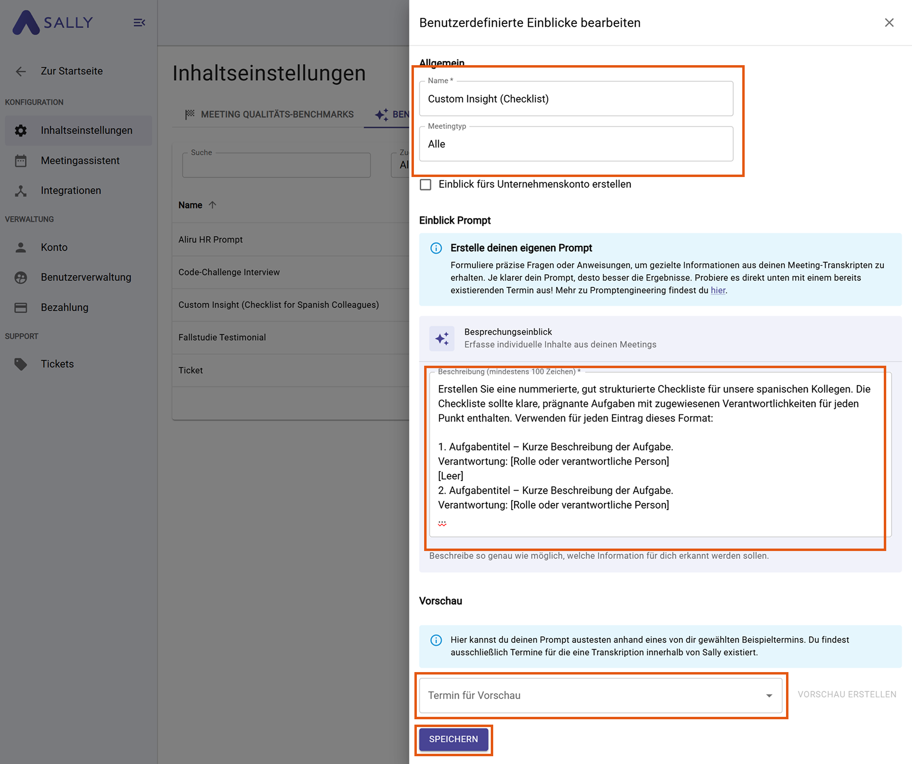 3-Schritte-Setup für Benutzerdefinierte Einblicke