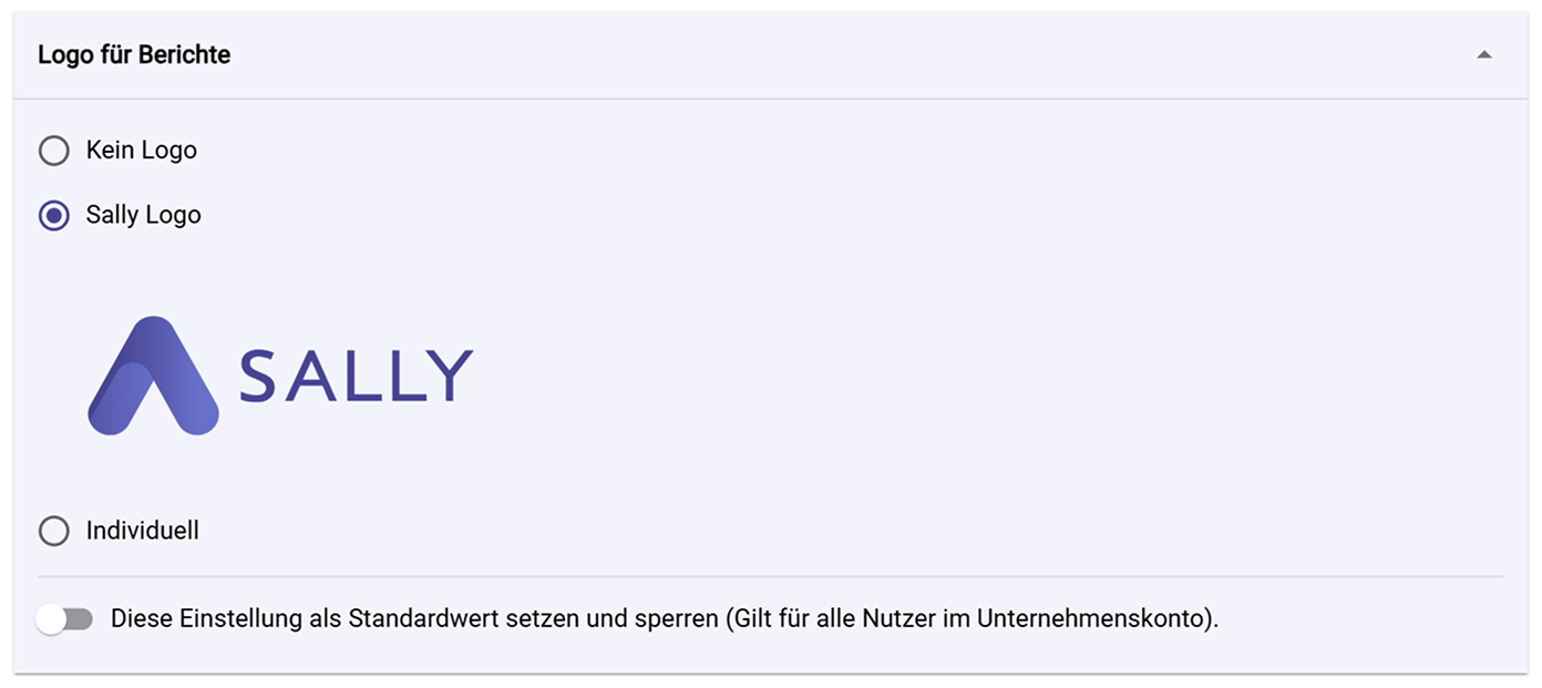 Einstellungen für Akzentfarbe in Sally