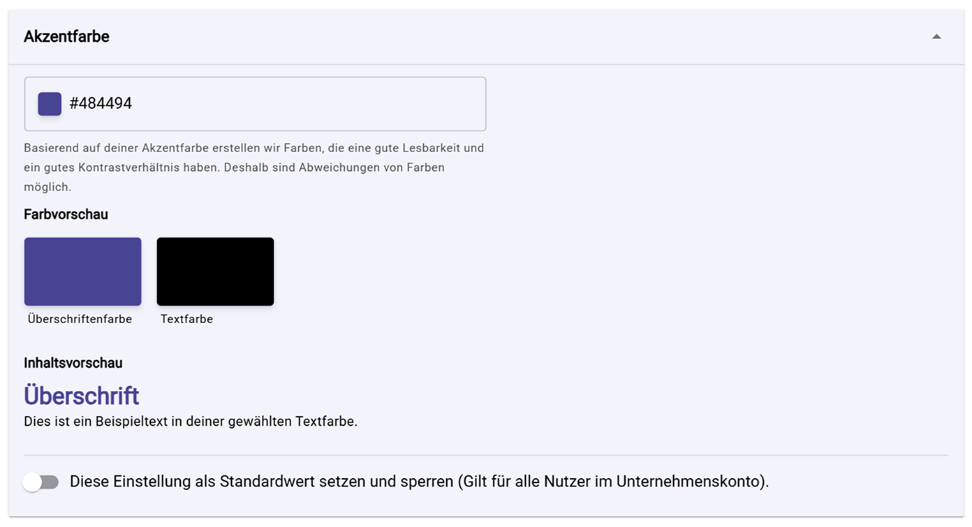 Einstellungen für die Fußzeile in Sally
