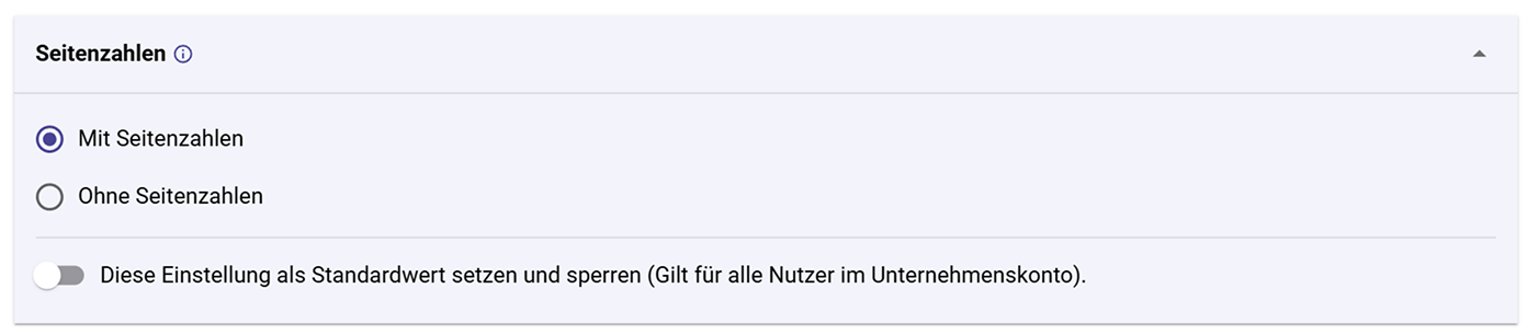 Seitenzahlen in Sally-Berichten aktivieren