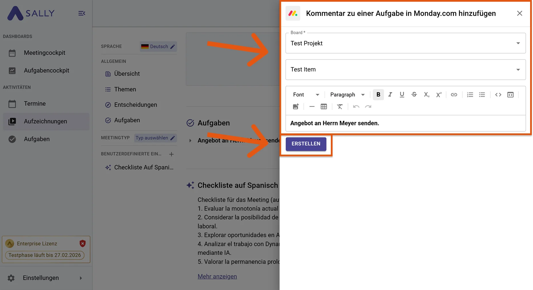 Kommentar zu einer Aufgabe in Monday.com hinzufügen