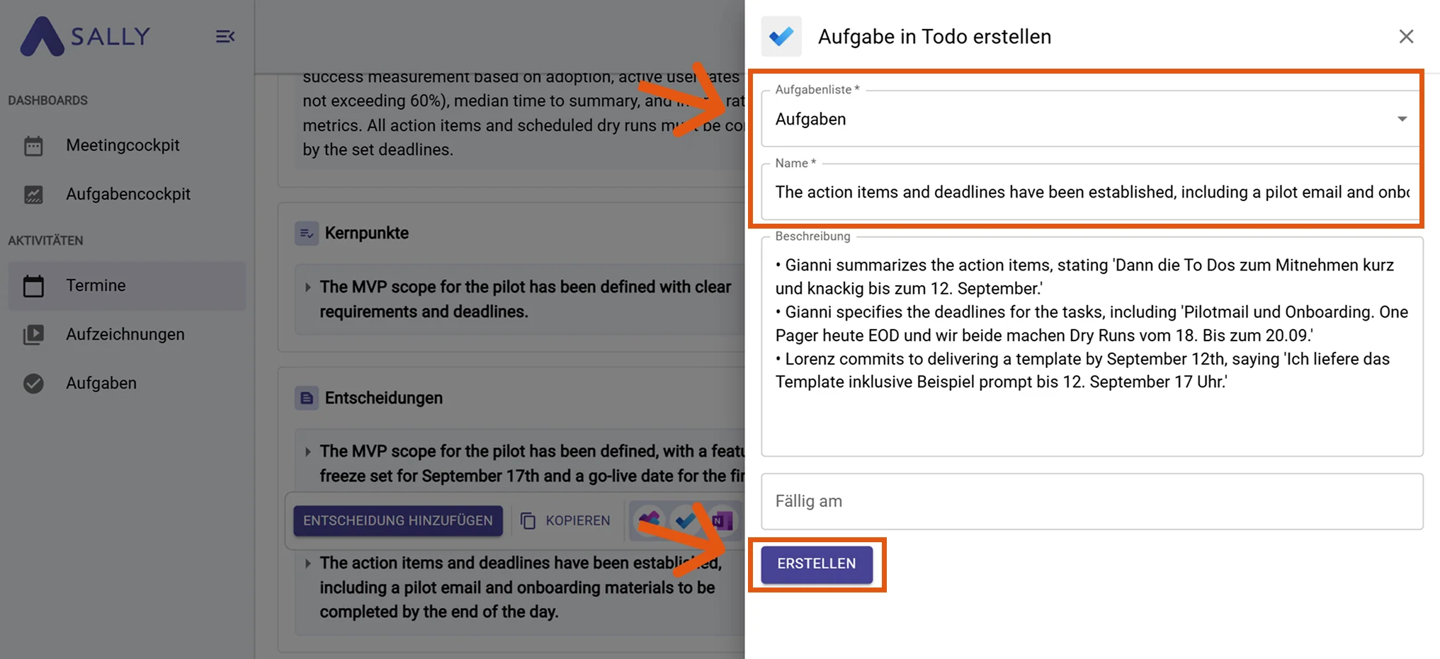 Microsoft To Do Aufgabenerstellungsformular