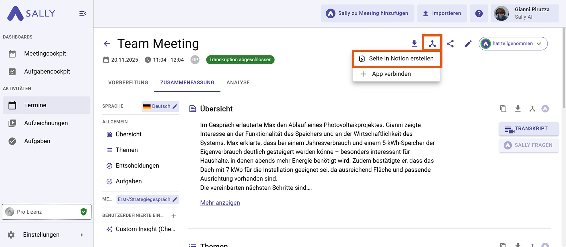 Seite in Notion erstellen