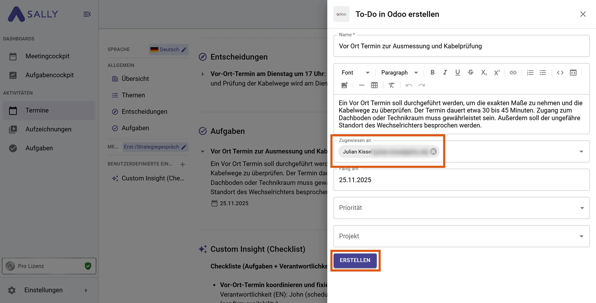 Odoo To Do Formular
