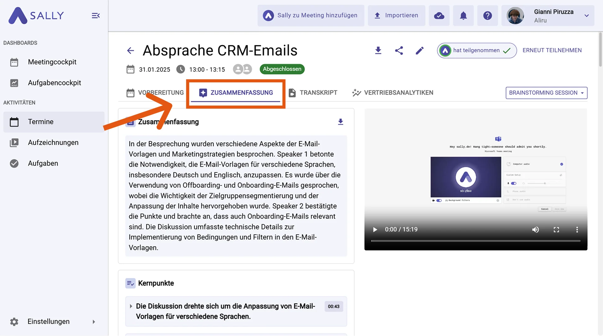 Salesforce Aktionsmenü mit Notiz erstellen / Aufgabe erstellen / Termin erstellen