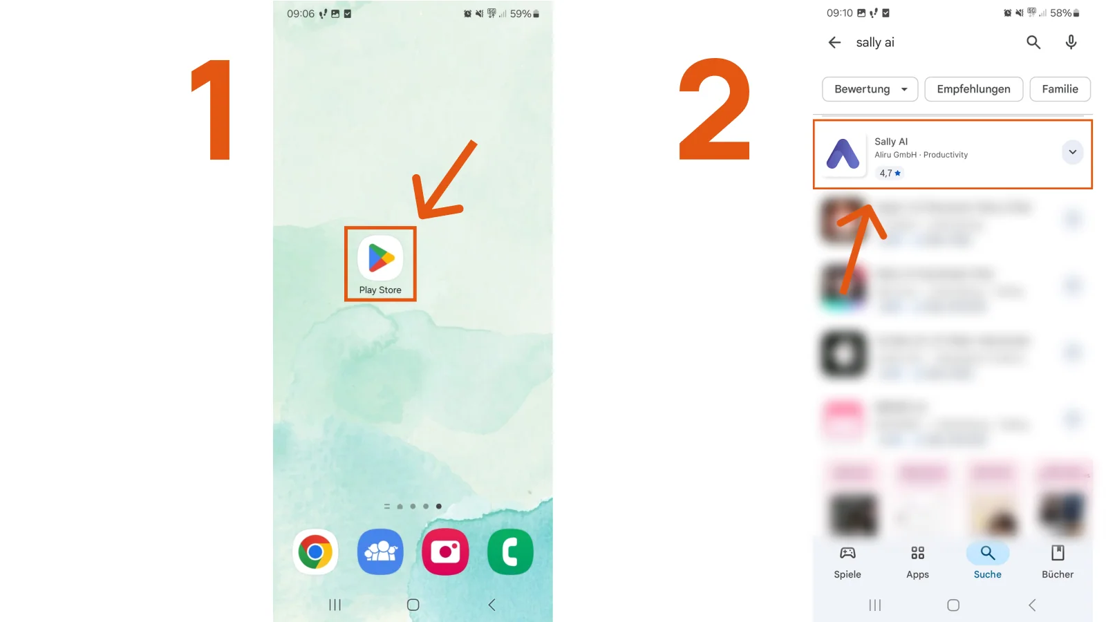 Open Google Play Store on Android