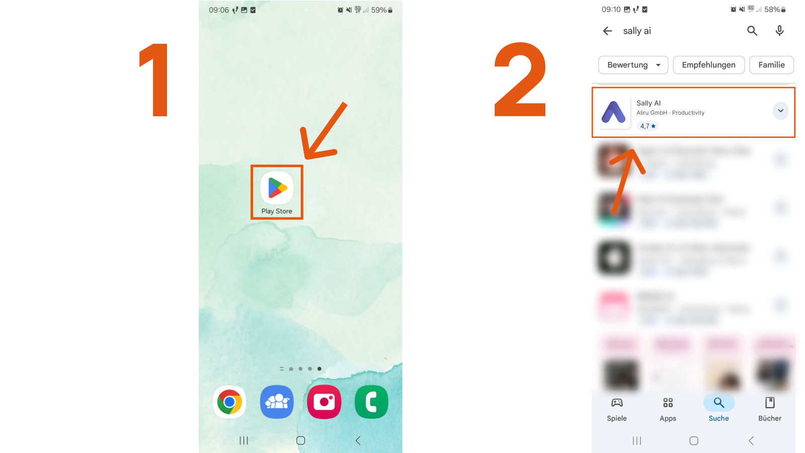Open Google Play Store on Android