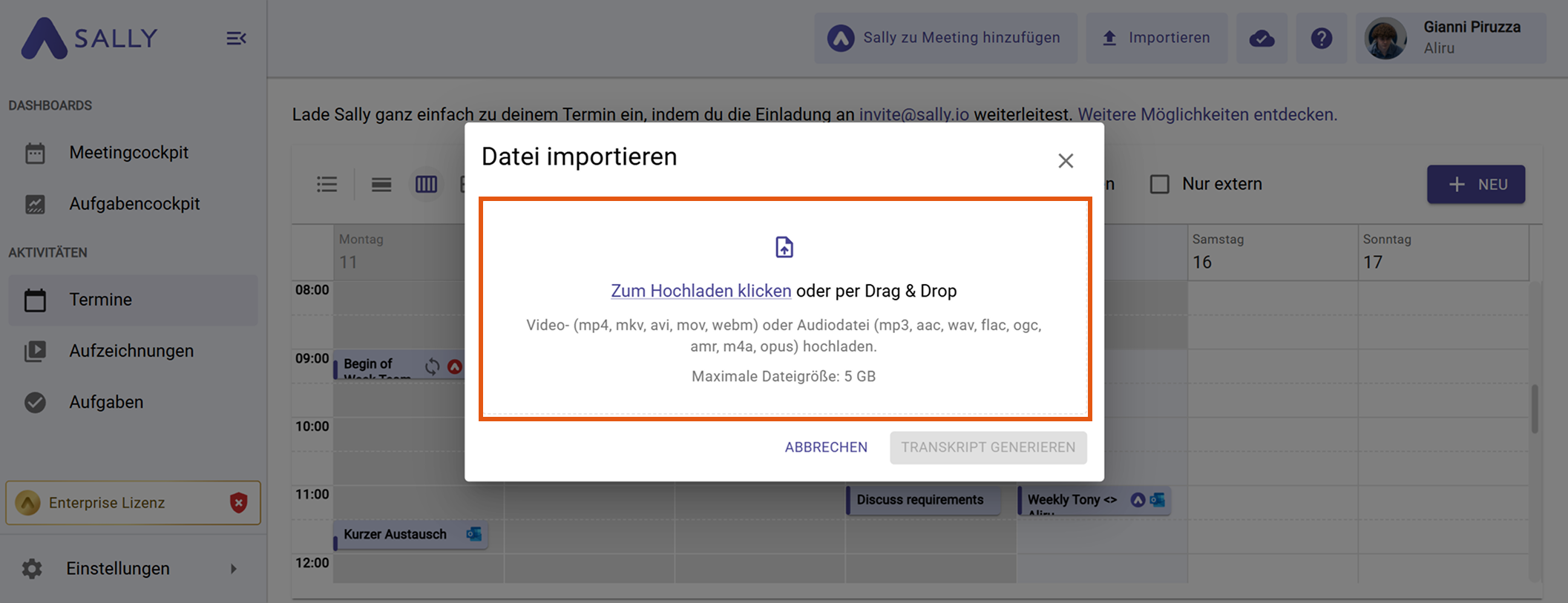 mp4, mp3 oder wav transkribieren